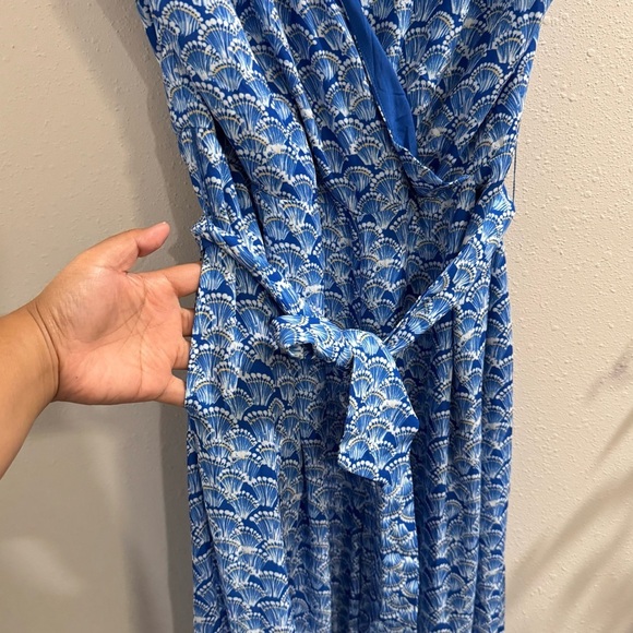 J. McLaughlin 10 Hermione Belted Wide Leg Jumpsuit Summer Lightweight Resort - Picture 4 of 9